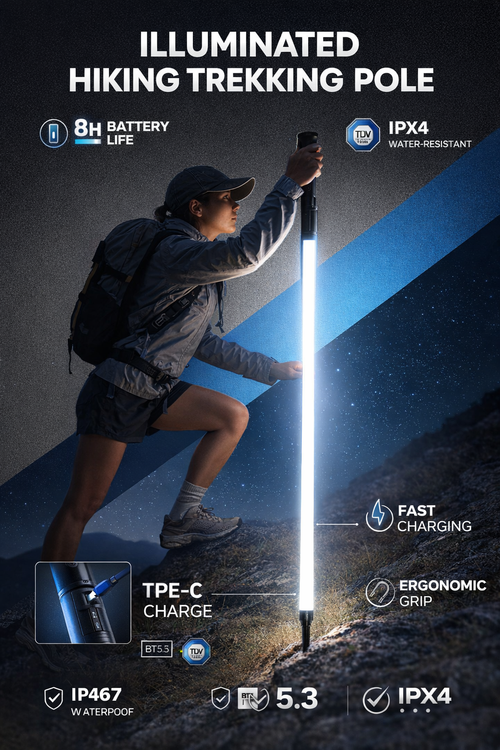 Illuminated Hiking Trekking Pole