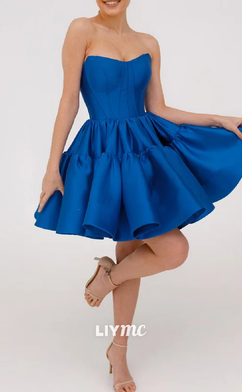 LY297 - Sweetheart Sleeveless Pleated A-Line Short Homecoming Dress