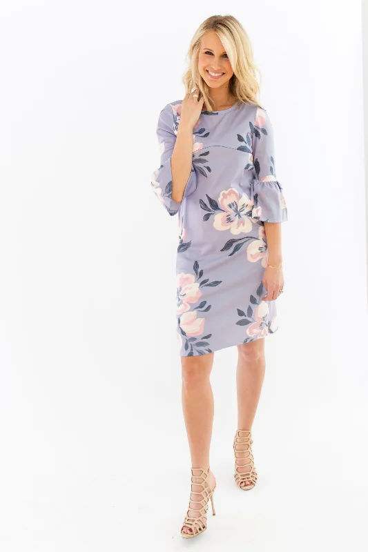 Instant Discount CW Floral - Harper & Bay Bell Sleeve Nursing Dress
