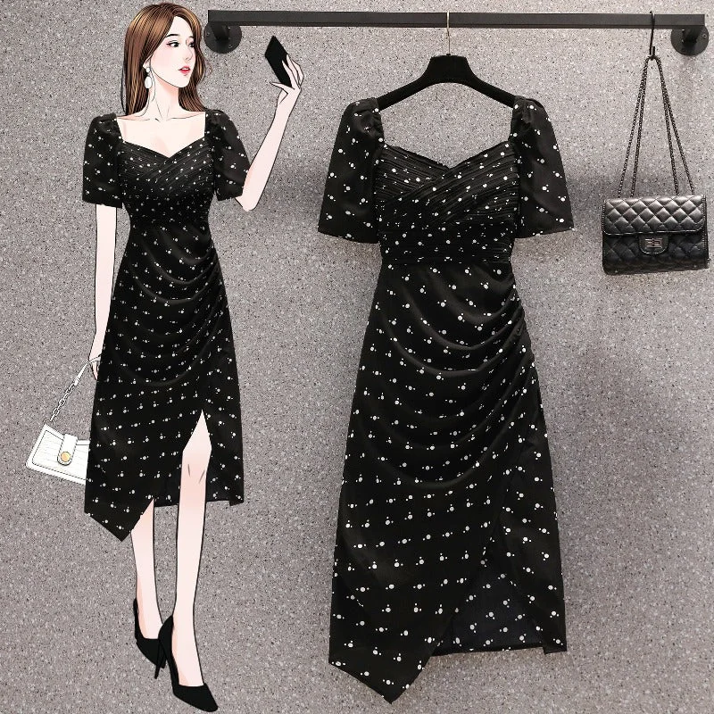 Super Sale Plus Size Wrap Dots Korean Pencil Dress