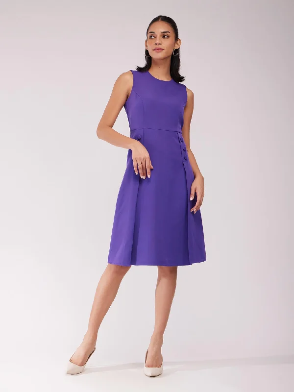 Great Deals Fit And Flare Dress - Violet