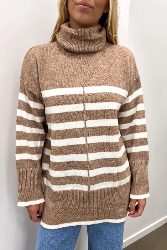 Weekend Flash Sale Angie Knit Jumper Brown White