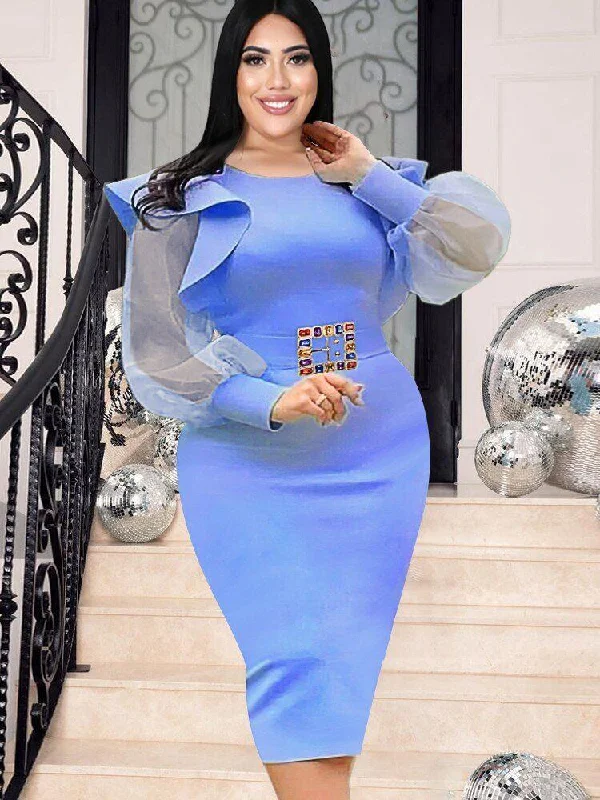Can't Be Beat Lace Sleeve Bodycon Party Dress