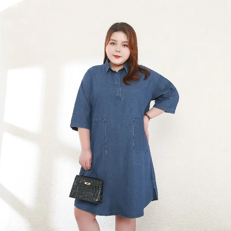 New Markdowns Chloe Plus Size Denim Shirt Dress