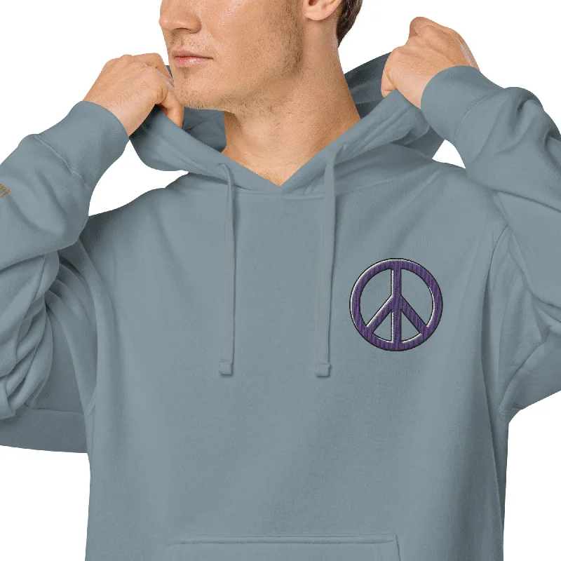 Bargain Blast Peace Sign Design Unisex Pigment-Dyed Hoodie