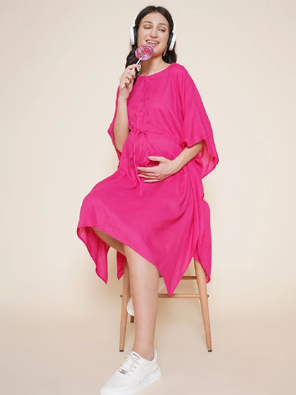Closeout Pink Maternity & Nursing Kaftan