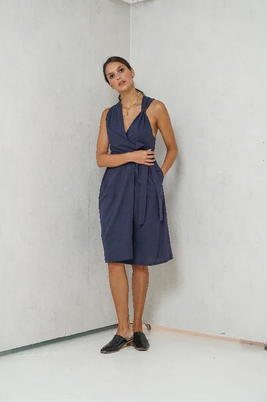 Exclusive Savings Avery Overlap Nursing Dress     (Peacock Blue)