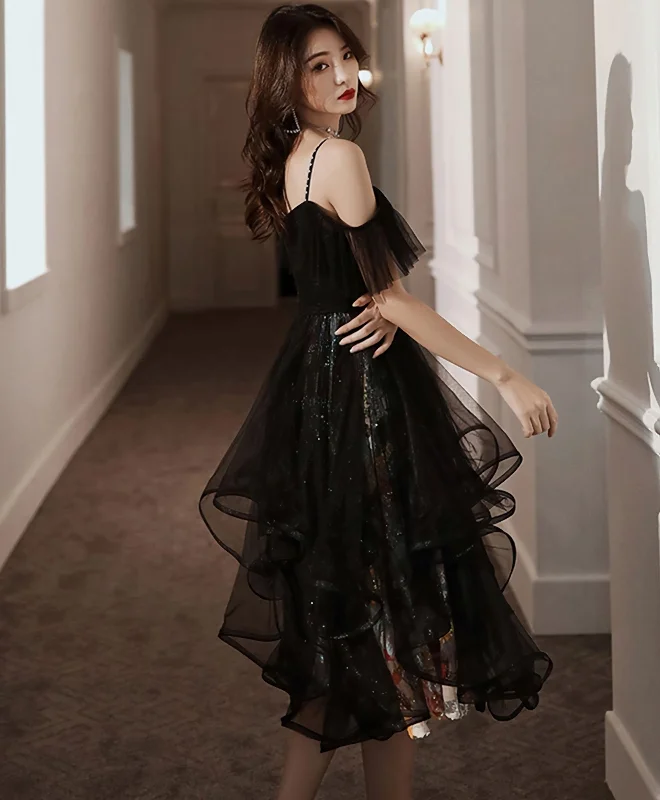 Factory Direct Sale Black Tulle Short Prom Dress, Black Homecoming Dress