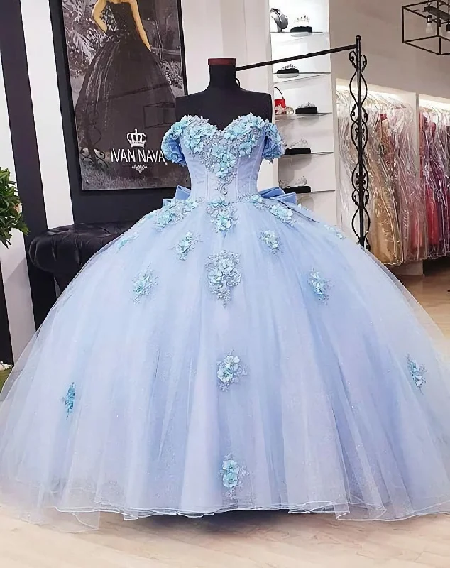 Exclusive Online Offer Sky Blue Tulle Wedding Dress, Prom Dress