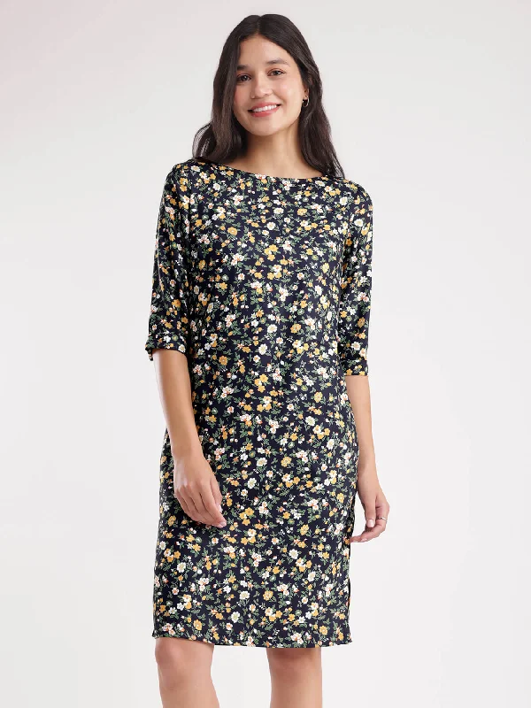 New Markdowns Floral Print Shift Dress - Multicolour