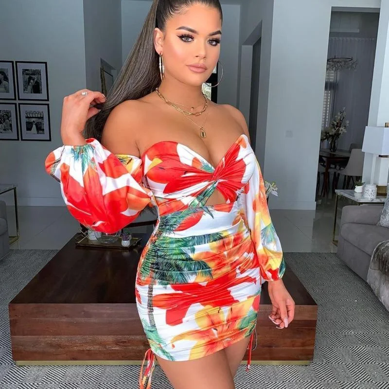 Weekend Deal Feeling Flowers Bodycon Dress