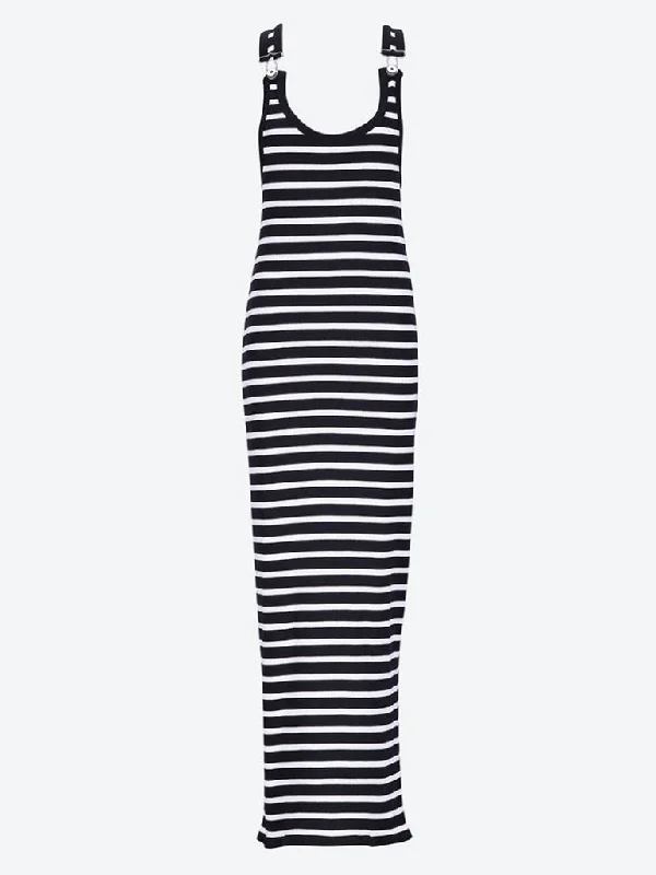 Ribbed mariniere long dress