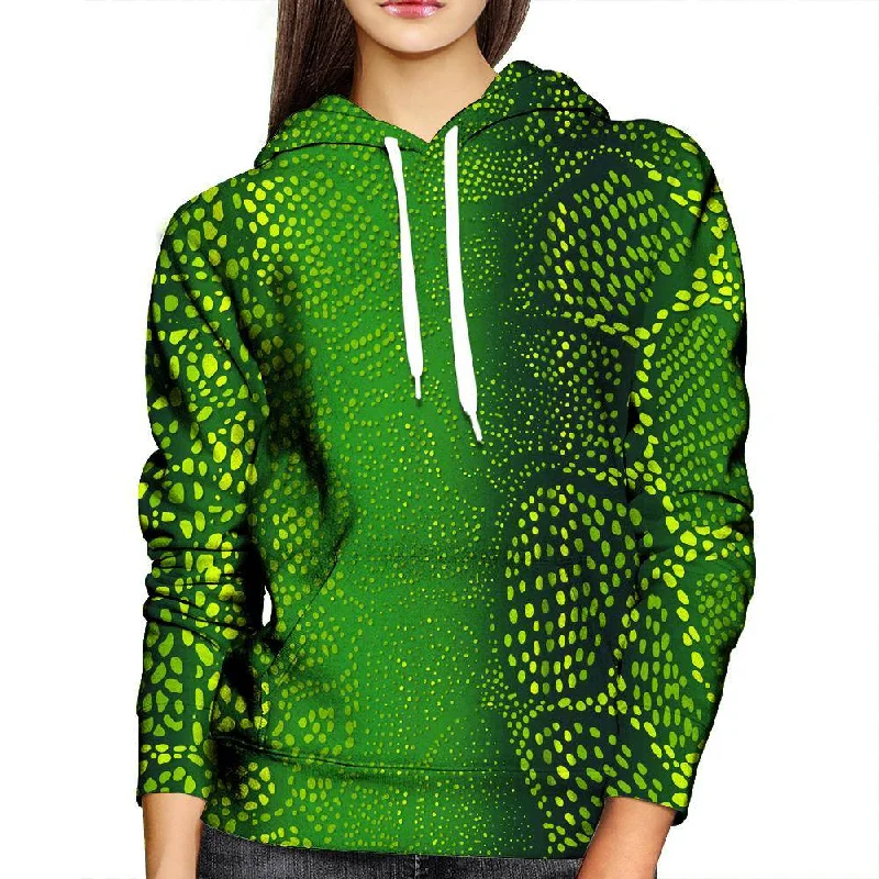 Huge Discounts Many Dots Green Womens Hoodie