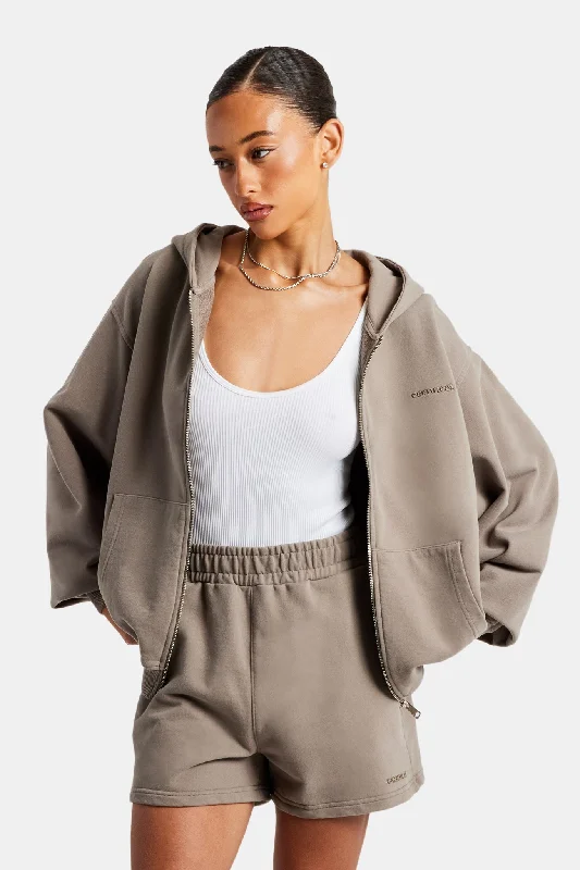 Lowest Prices Cernucci Zip Through Hoodie - Taupe