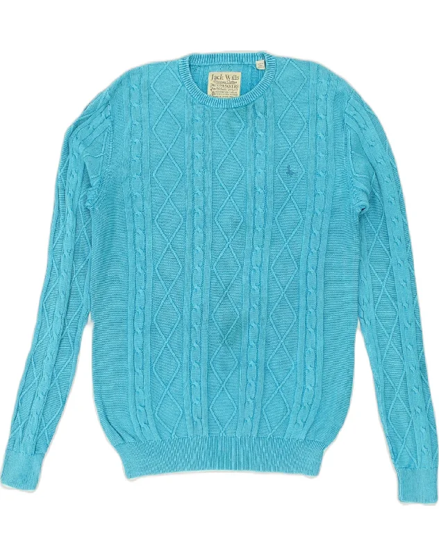 Take Advantage JACK WILLS Womens Crew Neck Jumper Sweater UK 14 Medium Turquoise Cotton