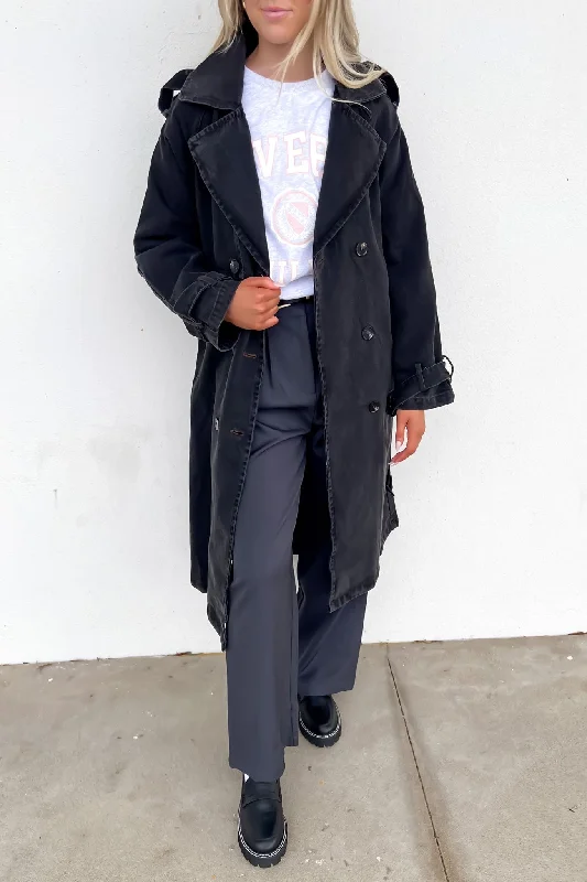 Special Savings Stacy Denim Trench Black