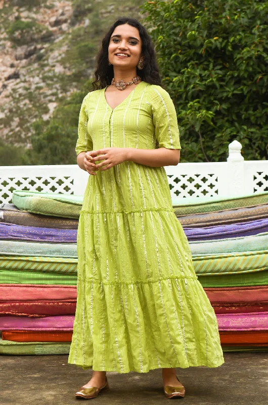 Savings Event Meir Green Tier Maxi Dress