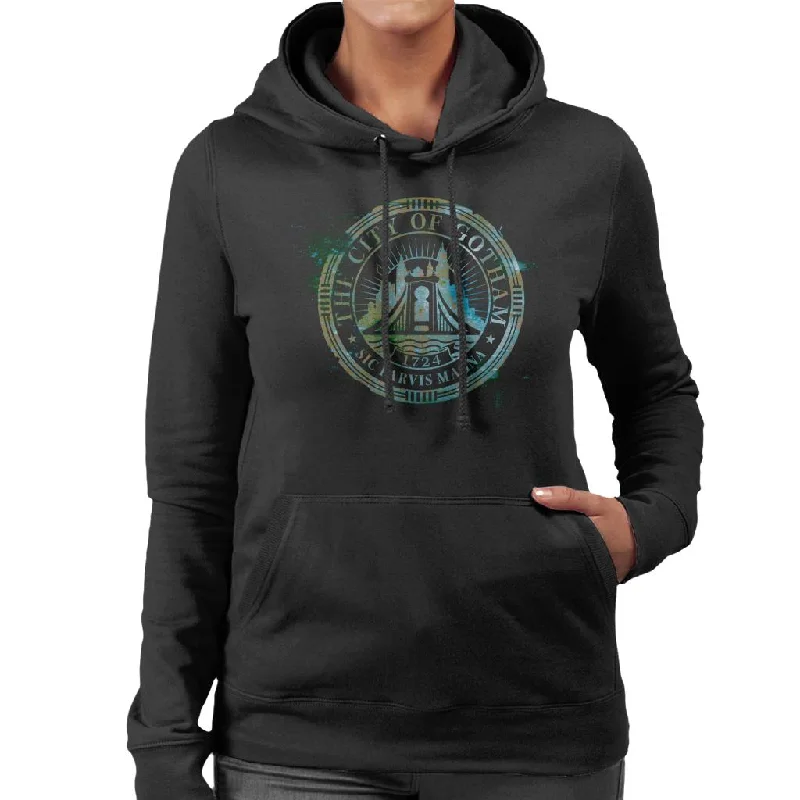 The Batman The City Of Gotham Badge Women's Hooded Sweatshirt