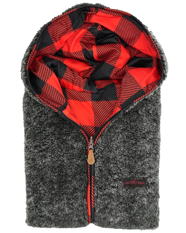 Super Sale Reversible Sherpa 1/2 Zip Hoodie