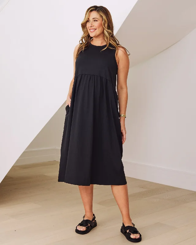 Extra Savings Faye Maternity Cotton Dress In Black