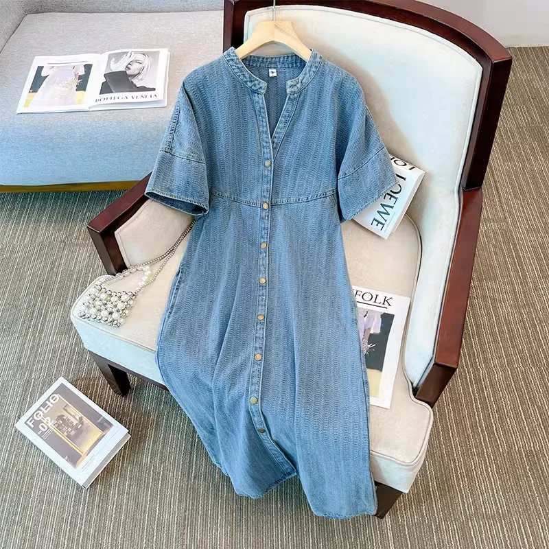 Stock Up and Save Plus Size Denim Midi Dress