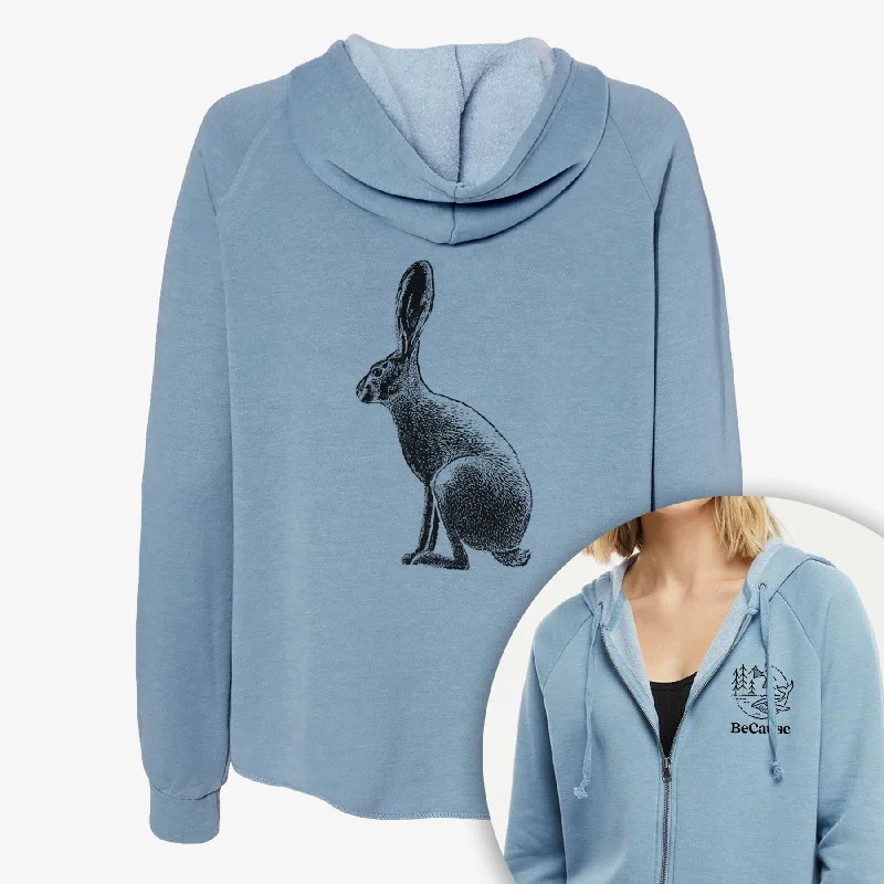 Wild California Hare - Black-tailed Jackrabbit - Women's Cali Wave Zip-Up Sweatshirt