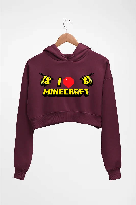 Love Minecraft Crop HOODIE FOR WOMEN