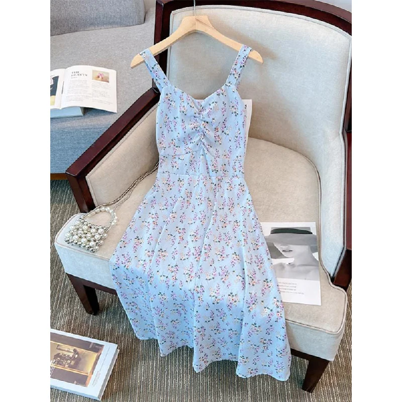 Today’s Deal Plus Size Vintage Blue Floral Dress