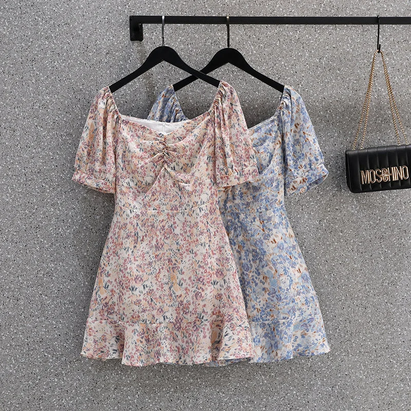 Bonus Savings Plus Size Chiffon Art Off Shoulder Korean Dress