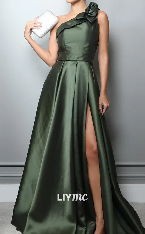 Special Discount LP2098 - Asymmetrical Sleeveless Floral Embellished Pleated A-Line Prom Dress Special Discount LP2098 - Asymmetrical Sleeveless Floral Embellished Pleated A-Line Prom Dress