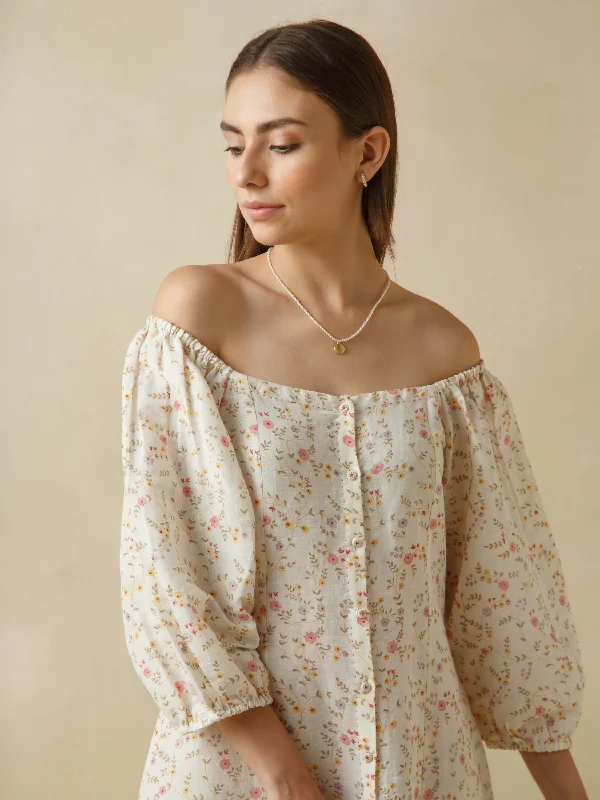 Exclusive Online Offer Periwinkle Linen Dress