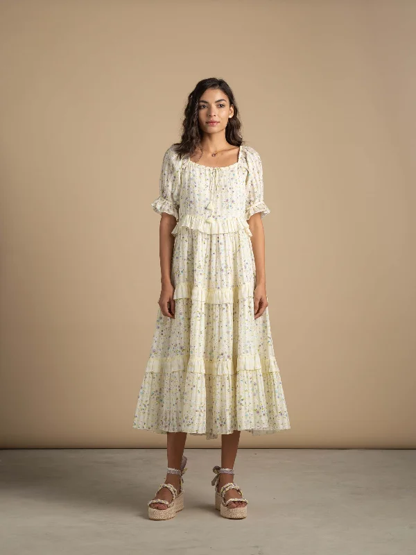 Shop and Save Lovelorn Ruffle Midi Dress
