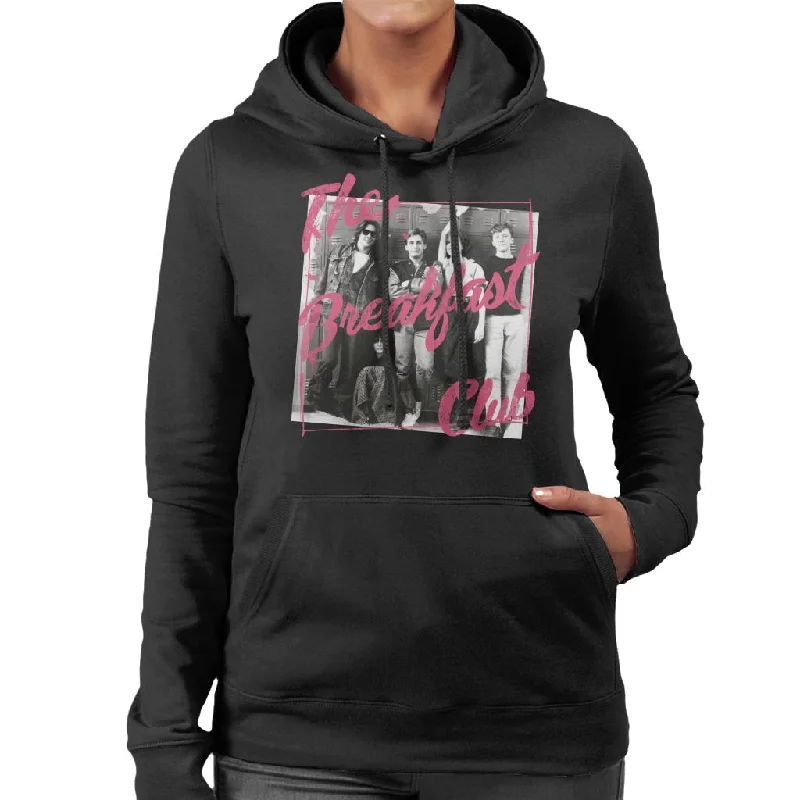 The Breakfast Club Pink Text Characters At Lockers Women's Hooded Sweatshirt