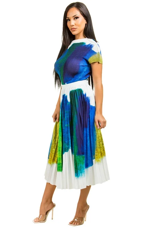 New Markdowns SEXY MAXI DRESS 2PC SET GREEN MULTI