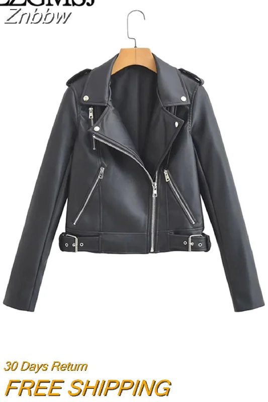 Warehouse Sale Znbbw TRAF Spring Autumn Pu Jacket Coat Women Long Sleeves Slim Warm Biker Faux Leather Jackets Coat Biker Jacket Streetwer Warehouse Sale Znbbw TRAF Spring Autumn Pu Jacket Coat Women Long Sleeves Slim Warm Biker Faux Leather Jackets Coat Biker Jacket Streetwer