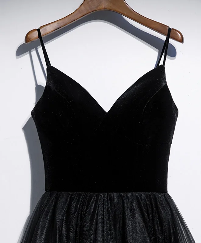 Exclusive Online Offer Black V Neck Tulle Short Prom Dress, Black Tulle Homecoming Dress