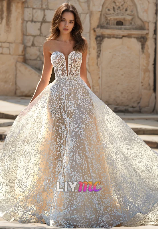 Price Smash Sweetheart Strapless Appliques A-Line Wedding Dress