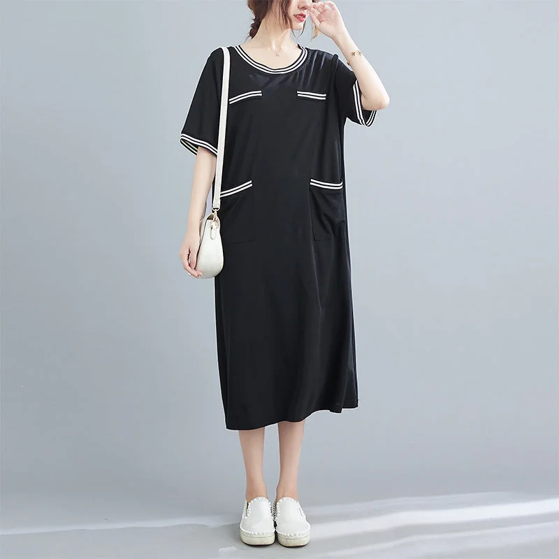 Mega Sale Plus Size Pocket Midi Dress (EXTRA BIG SIZE)