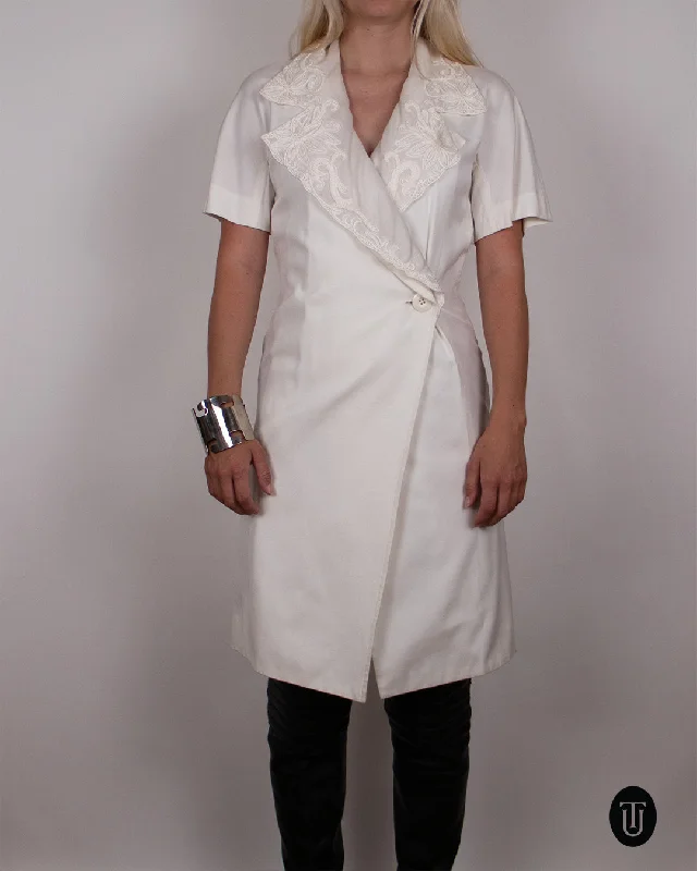 Don't Wait Christian Dior 1980s White Wrap Midi Dress XS/S