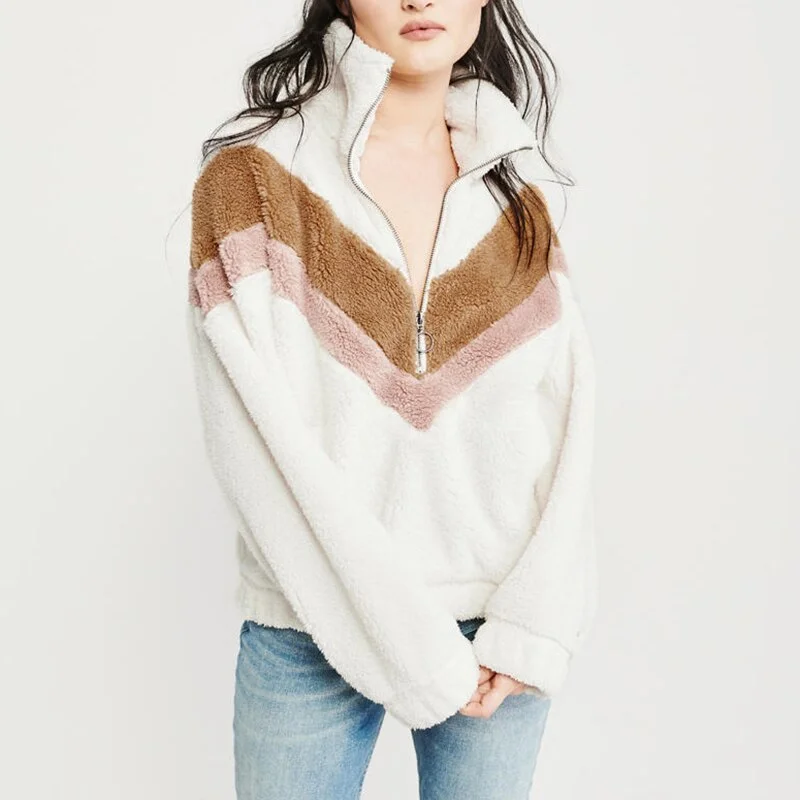 Price Drop Warm Hoodies For Women Winter Patchwork