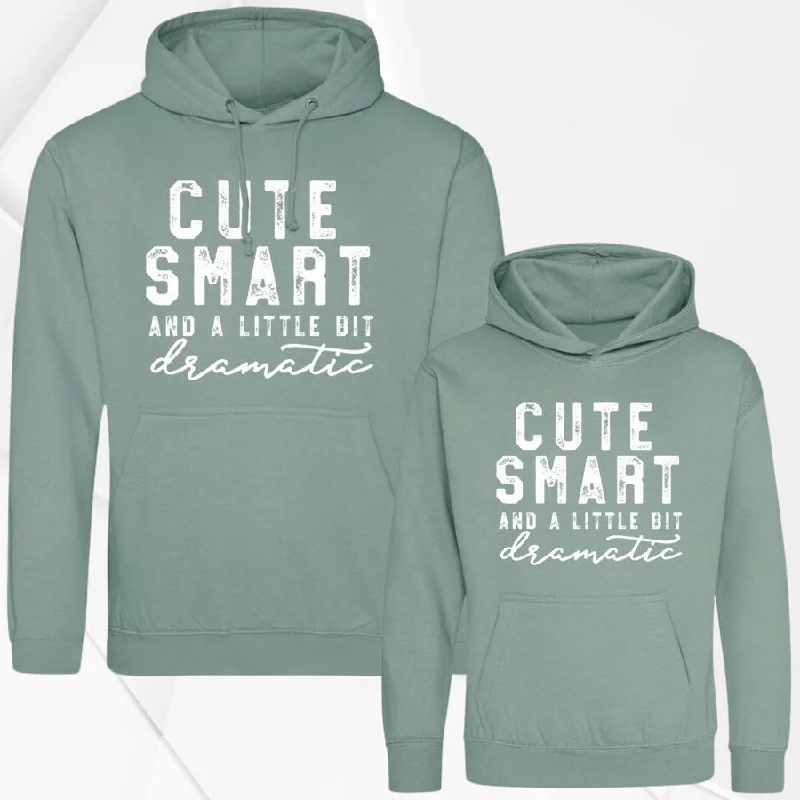 Cute/Smart/Dramatic Matching Sage Hoodies