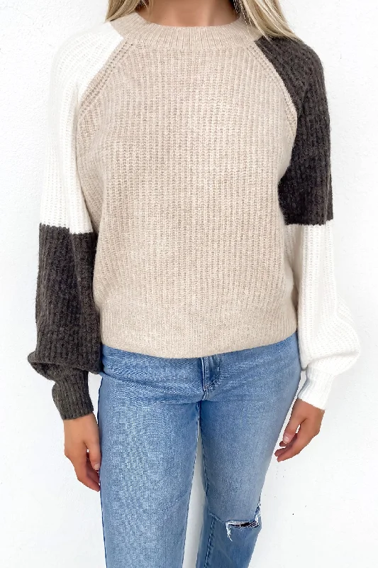 Deal Zone Abbey Knit Jumper Beige Multi