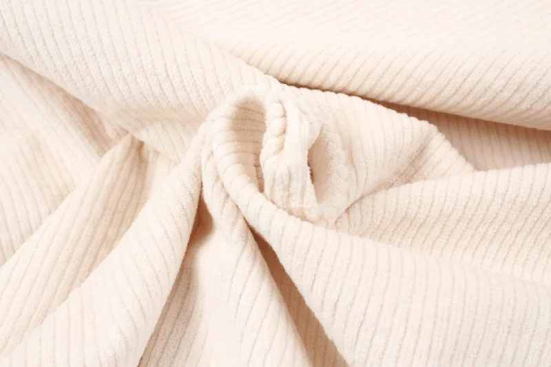 Super Bargain Washed Cotton Stretch Corduroy 6 Wale - Off White (Remnant)