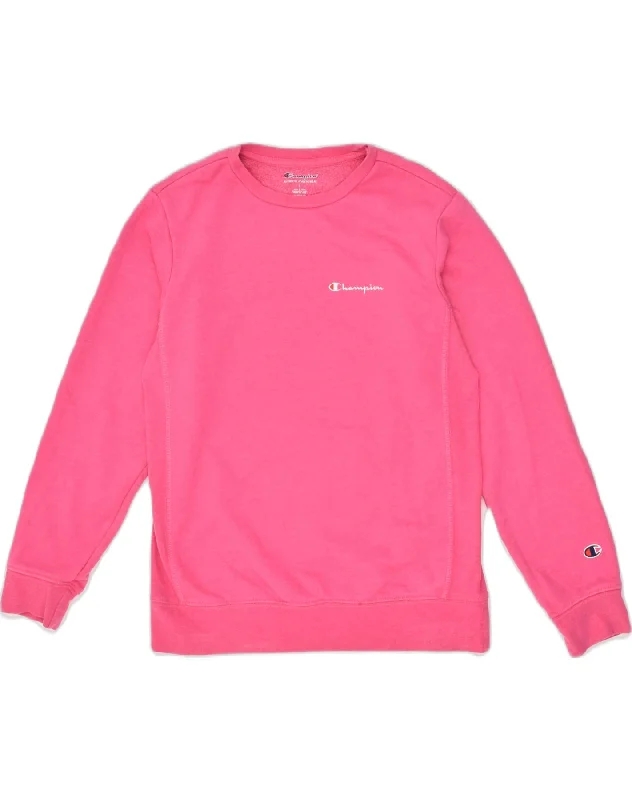 Great Deals CHAMPION Womens Sweatshirt Jumper UK 16 Large Pink Cotton