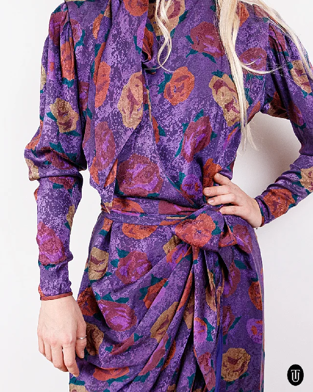 Buy Now Late 1970s Ungaro Draped Silk Dress S