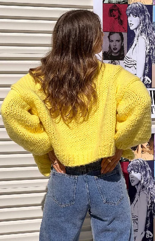 Savings Spectacular Bad Habits Yellow Knit Cardigan