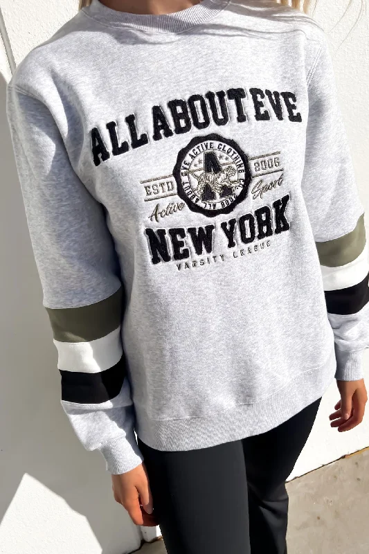 Super Bargain Ski Run Oversized Crew Grey Marle