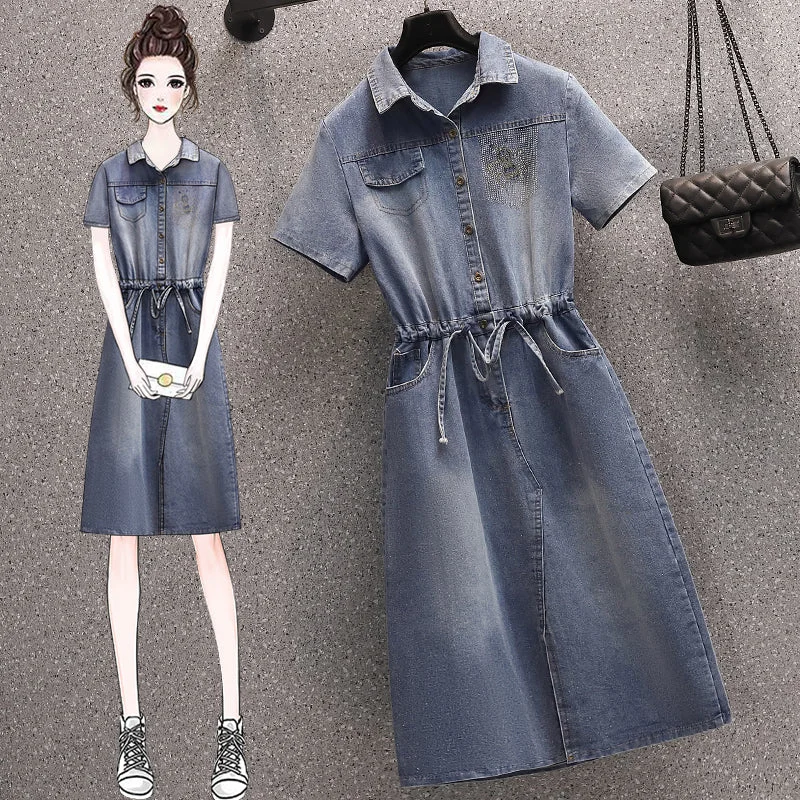 Unbeatable Prices Plus Size Denim Shirt Dress