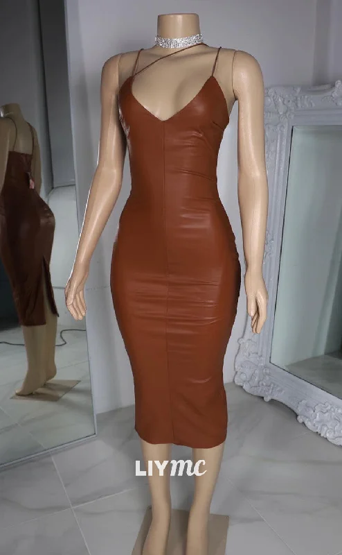 Special Promotion LP2234 - V-Neck Sleeveless Spaghetti Straps Mermaid Prom Dress