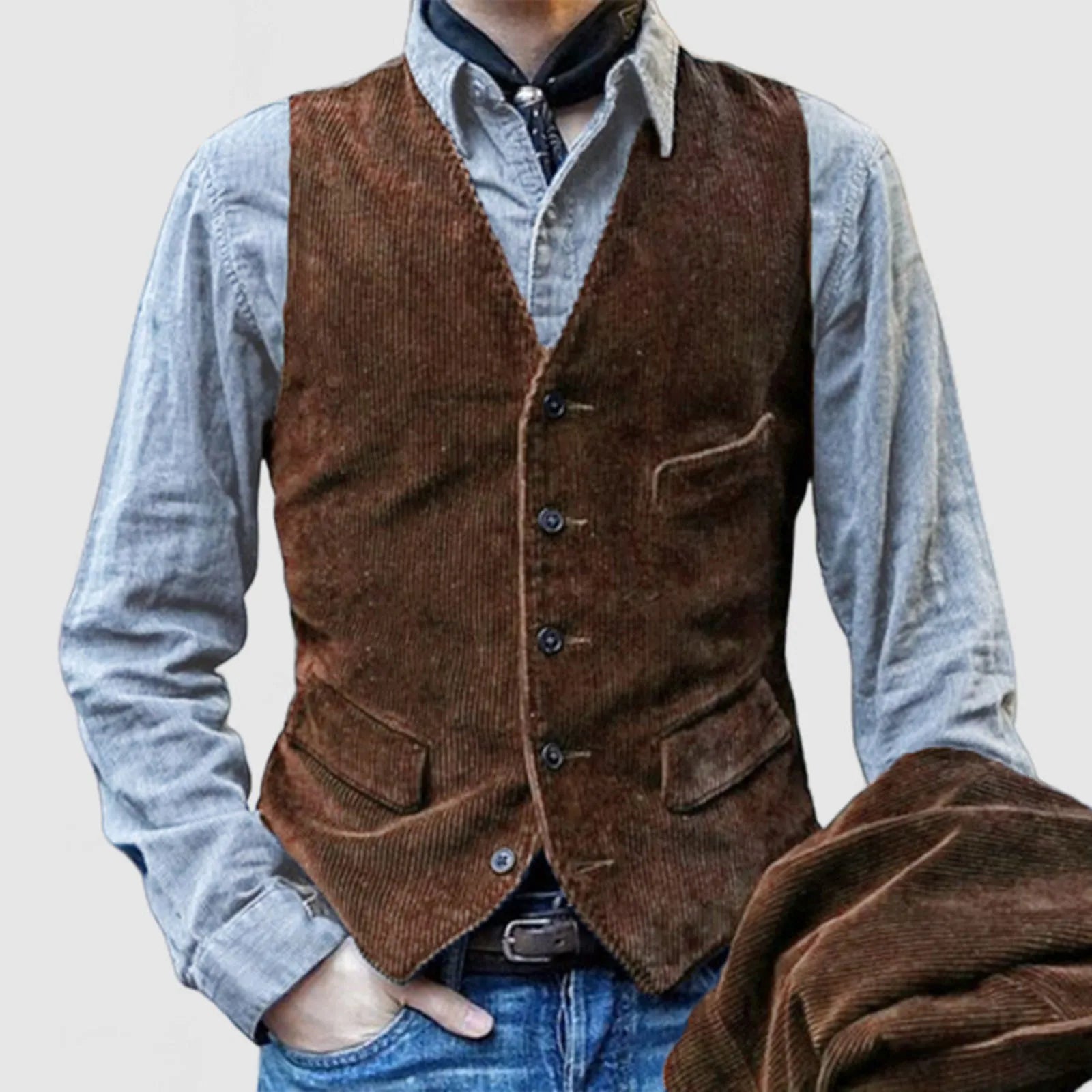 Znbbw Men's Vintage Corduroy Suit Vests Fashion Slim Single-breasted Business Vest Waistcoat for Tuxedo Wedding Party Wear